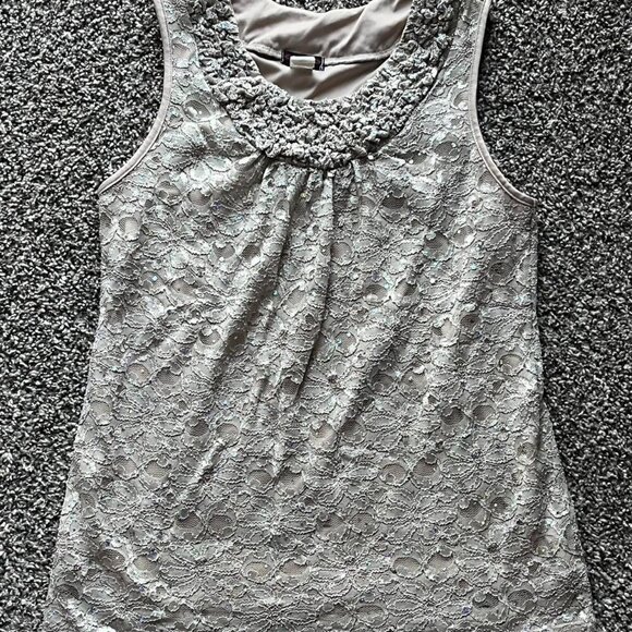 Cocomo Dresses & Skirts - Light Brown Festive Holiday Lace Skirt, Womens Sm Sequins & Floral Design Skirt